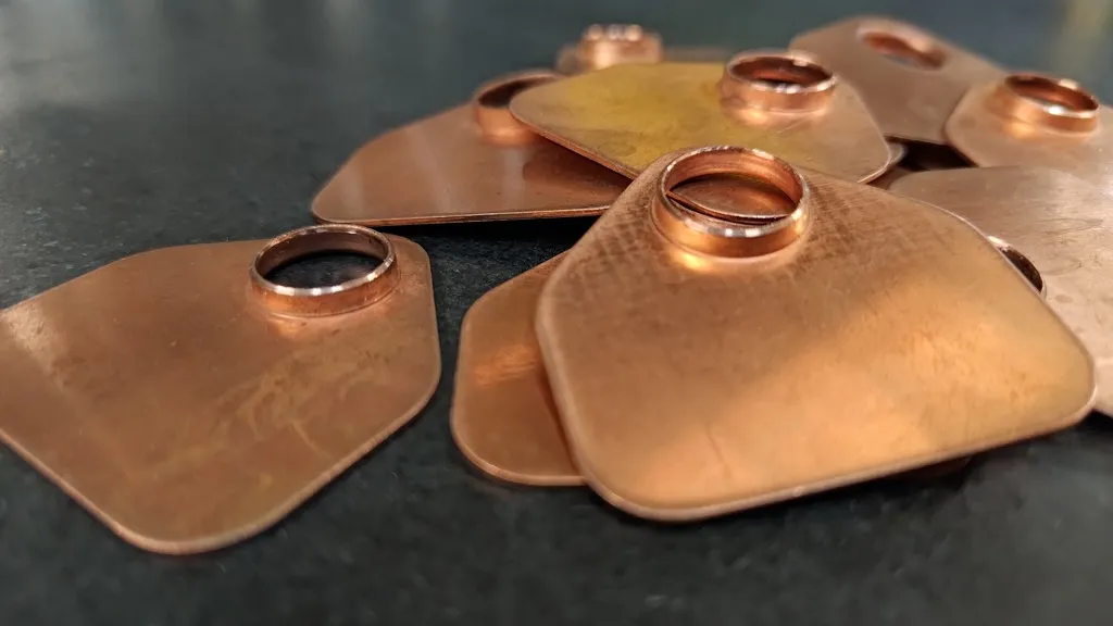 Copper plates with flanged collars